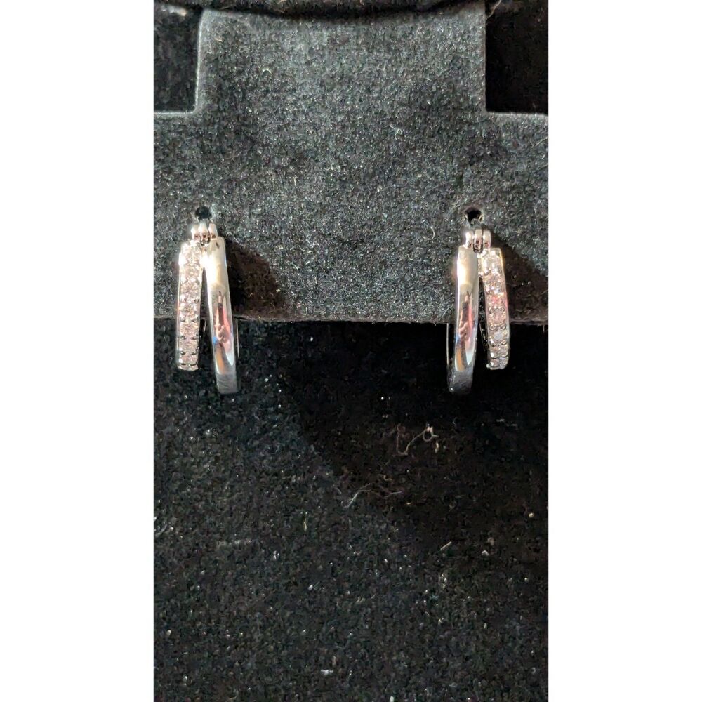 Moissanite Platineve Hoop Earrings 0.48ctw DEW.